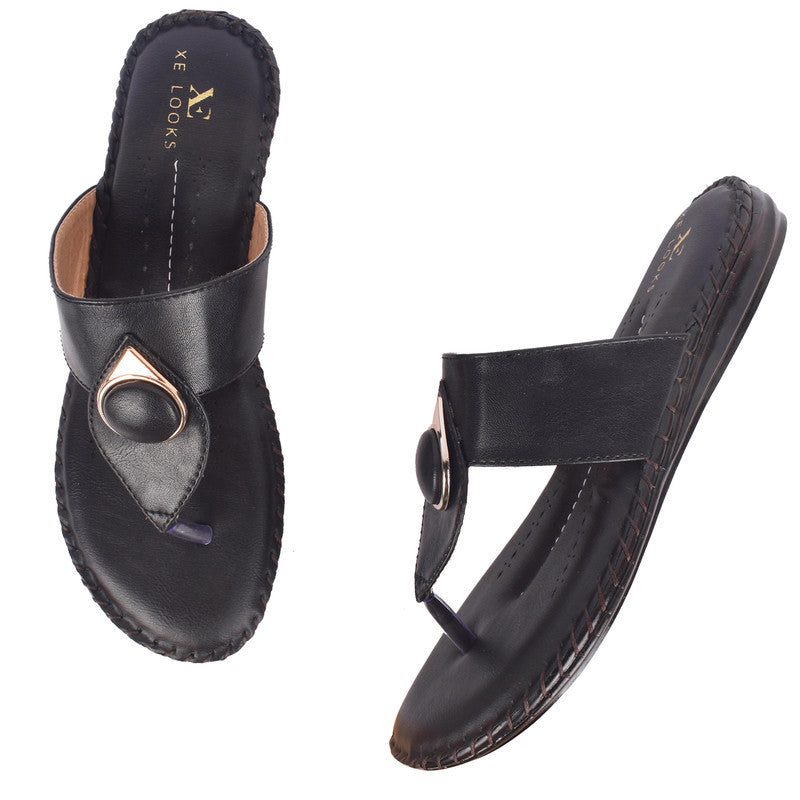 Elegant & Versatile Buckle Design Comfortable Flat Slippers