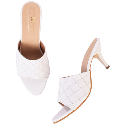 Chic & Classy Quilted Design Patent Leather Pencil Heels