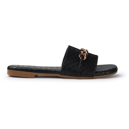 Buckle & Textured Soft Comfortable Casual Flats Slippers