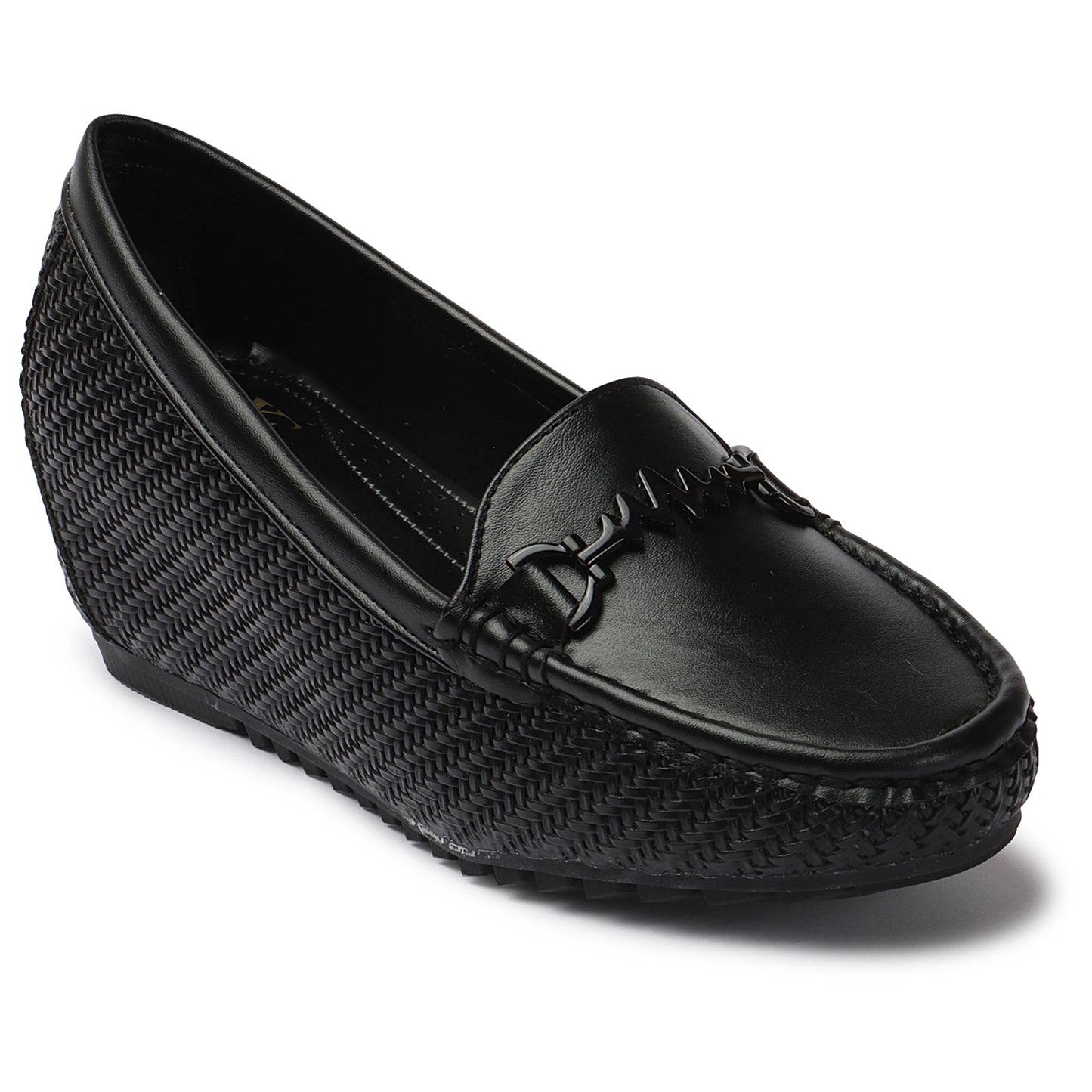 Textured Design Comfortable & Graceful Loafers With Heels