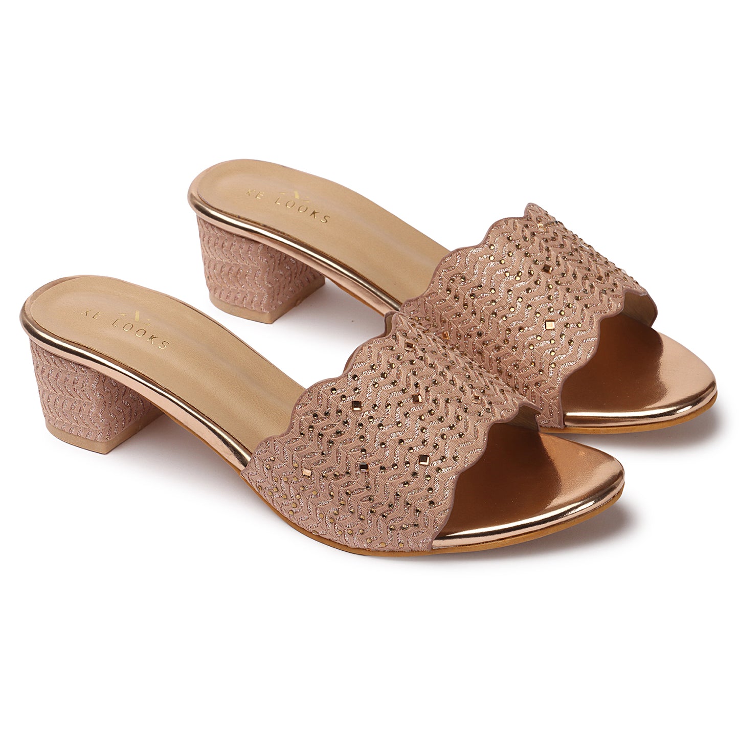 Glamorous & Graceful Comfortable Siroski Slippers With Heels