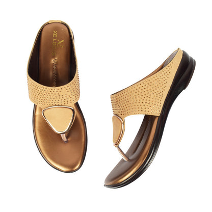 Chic & Timeless Siroski With Buckle Design Cushion Flat Slippers