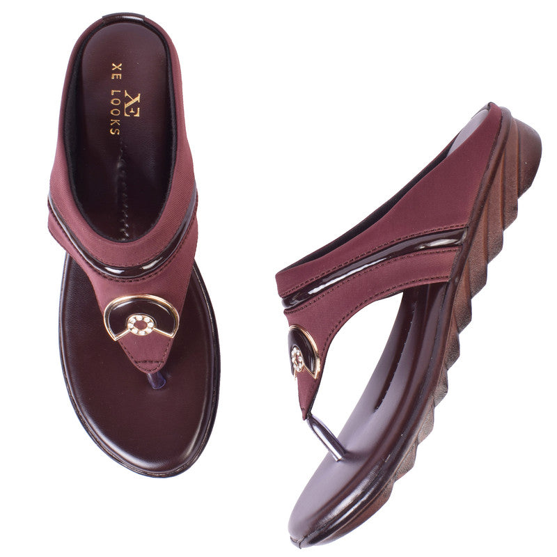 Classy & Timeless Comfortable Lycra Flat Slippers With Stylish Buckle