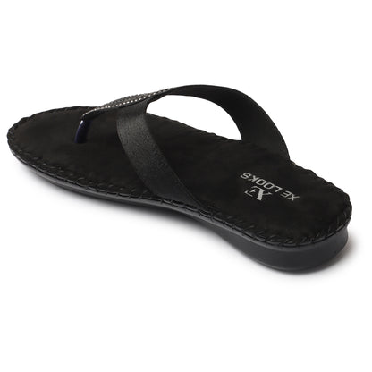 Stunning & Graceful Siroski Design Flat Doctor Slippers