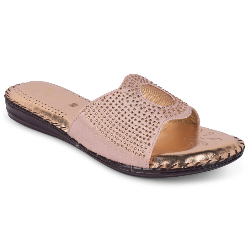 Elegant & Glamorous Siroski Design Comfortable Flat Slippers