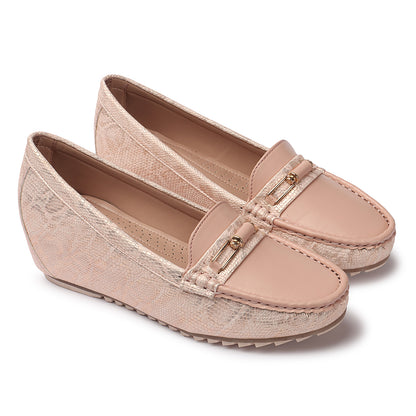 Textured Design Stylish & Trendy Loafers With Heels