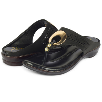 Alluring & Elegant Buckle Design Comfort Cushion Flat Slippers