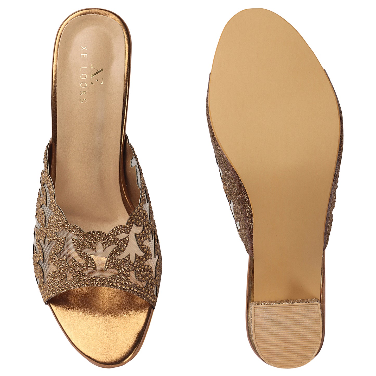 Comfortable & Stylish Siroski Slippers With Short Heels