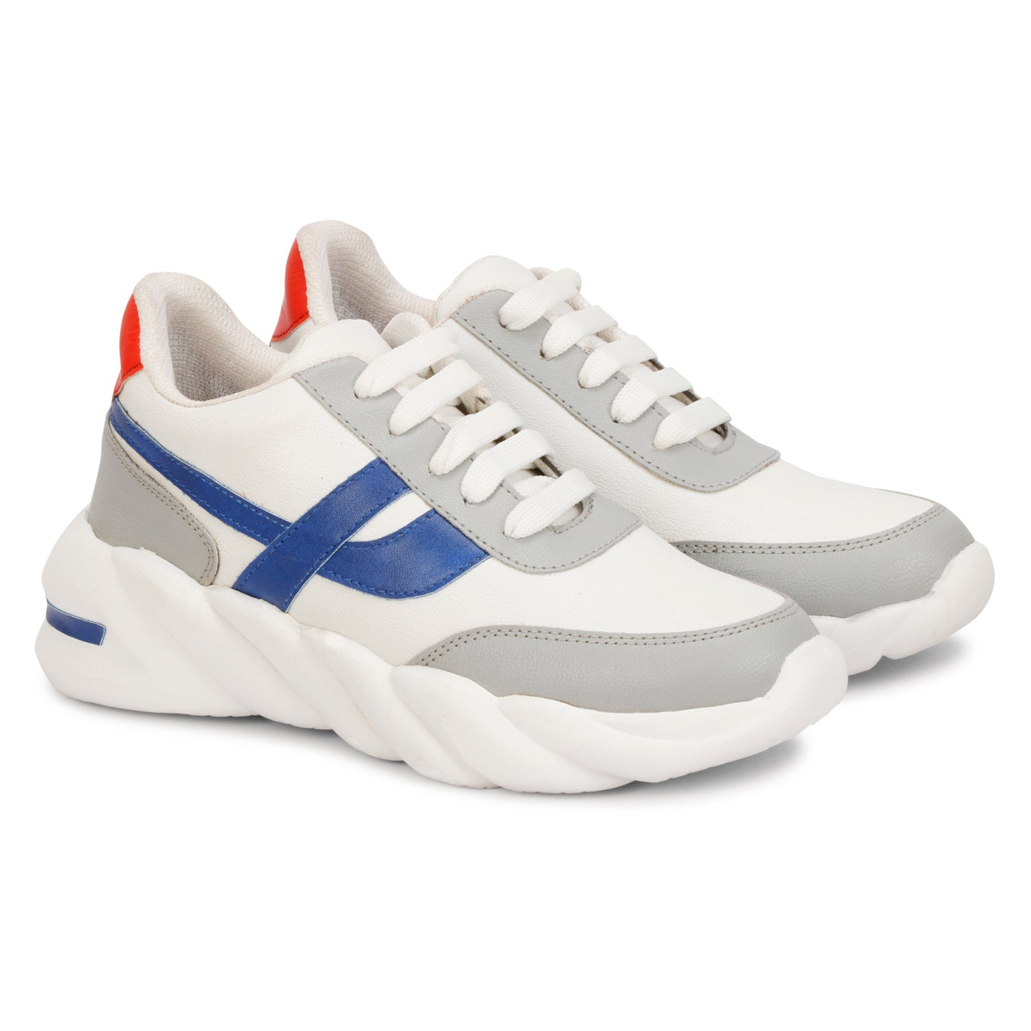 Trendy & Stylish 100% Vegan Leather Sporty Sneakers