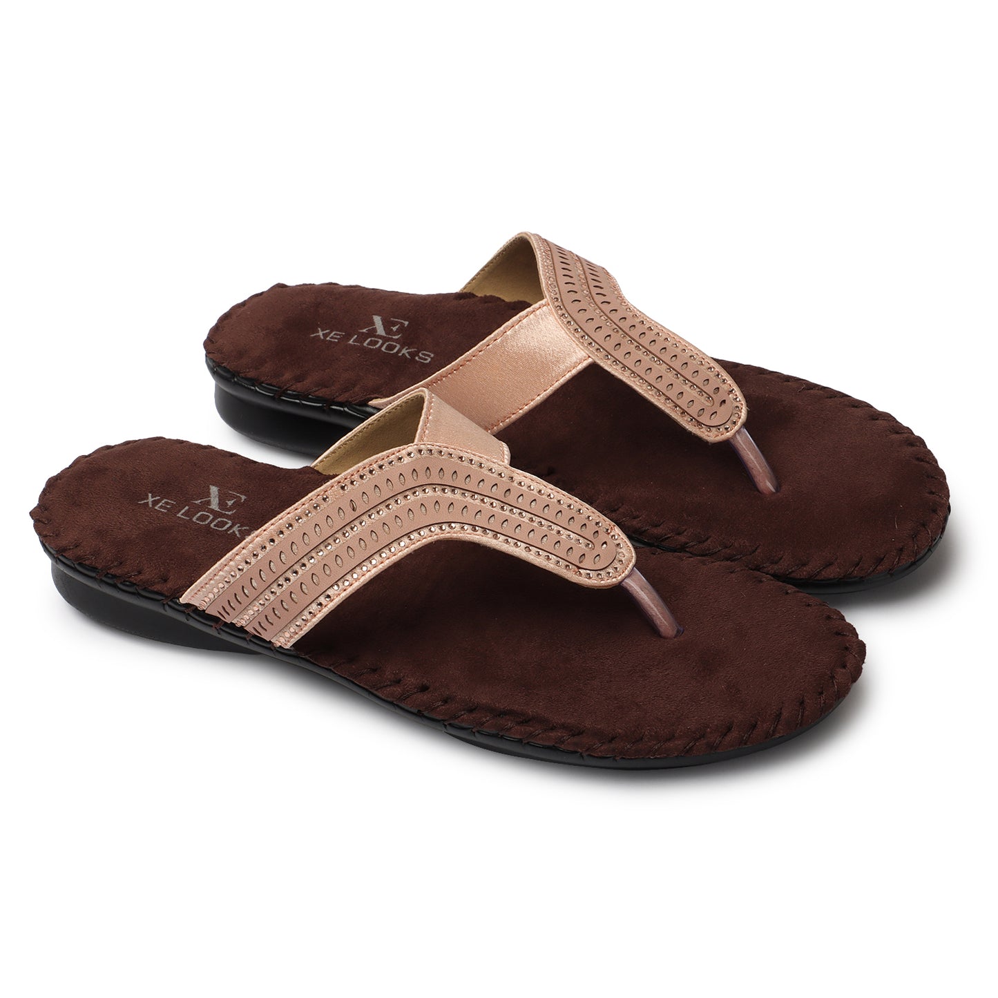 Stunning & Graceful Siroski Design Flat Doctor Slippers