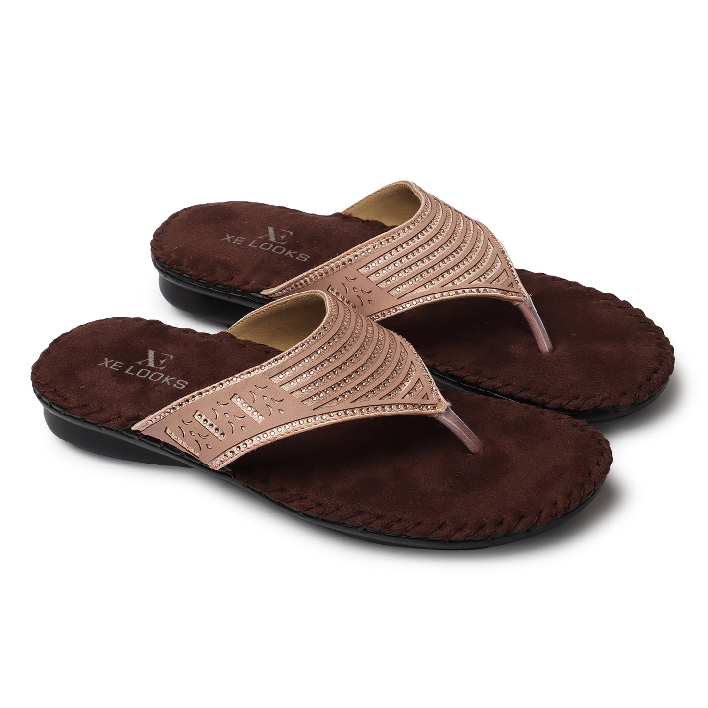 Graceful & Chic Siroski Design Comfortable Flat Doctor Slippers