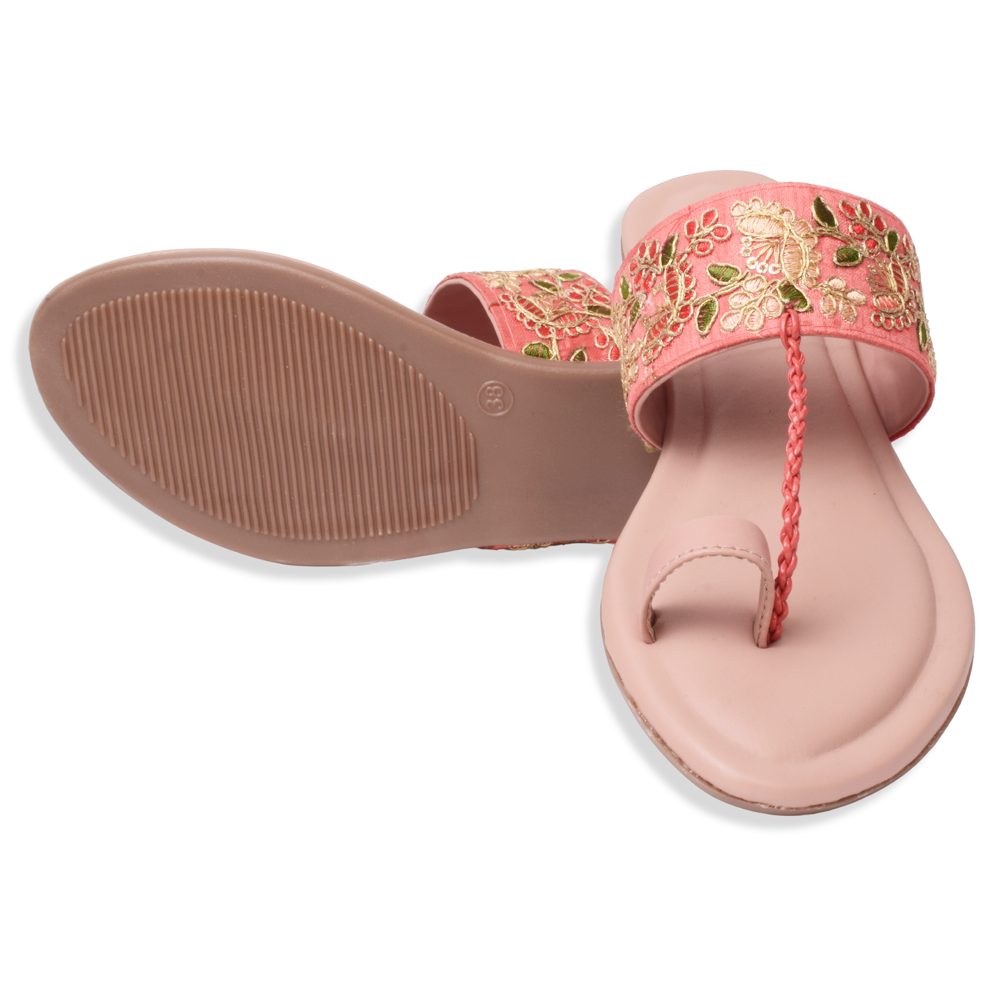 Elegant & Stunning Ethnic Embroidered Design Flat Slipper