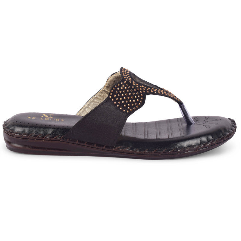 Glamorous & Trendy Siroski Design Comfortable Flat Slippers