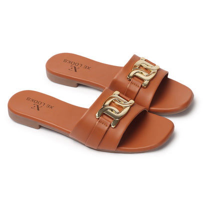 Buckle Design Effortless Soft & Comfortable Casual Flats Slippers