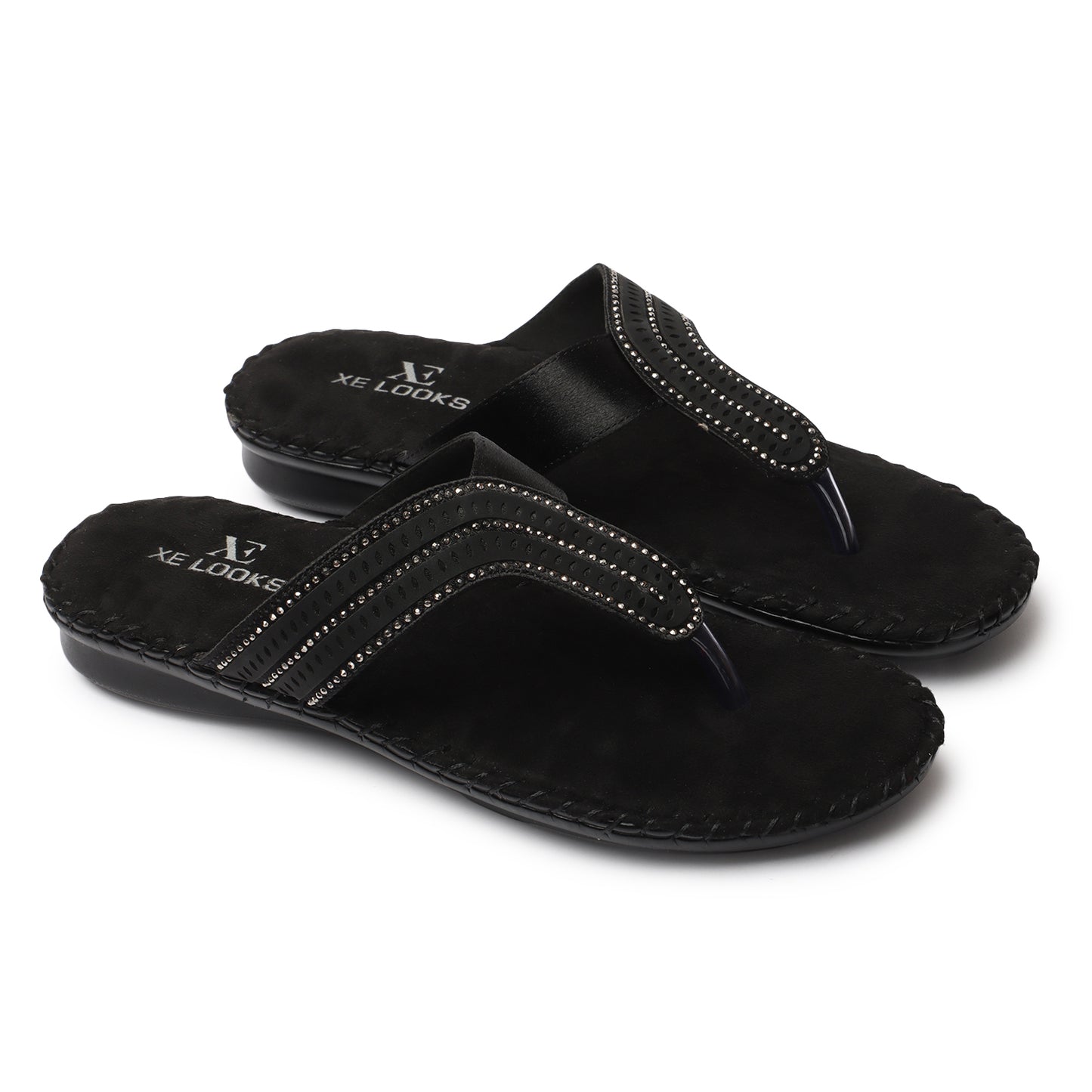 Stunning & Graceful Siroski Design Flat Doctor Slippers