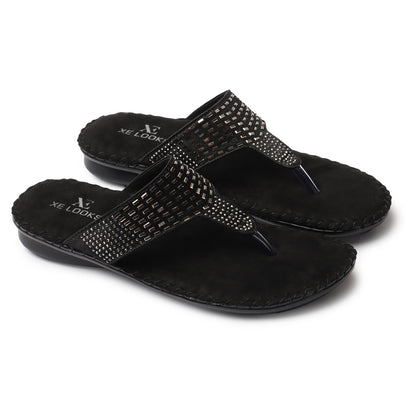 Elegant & Graceful Siroski Design Comfortable Flat Doctor Slippers