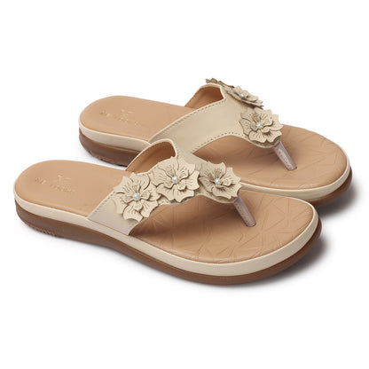 Elegant Flower Design California-Make Soft & Comfortable Flat Slippers