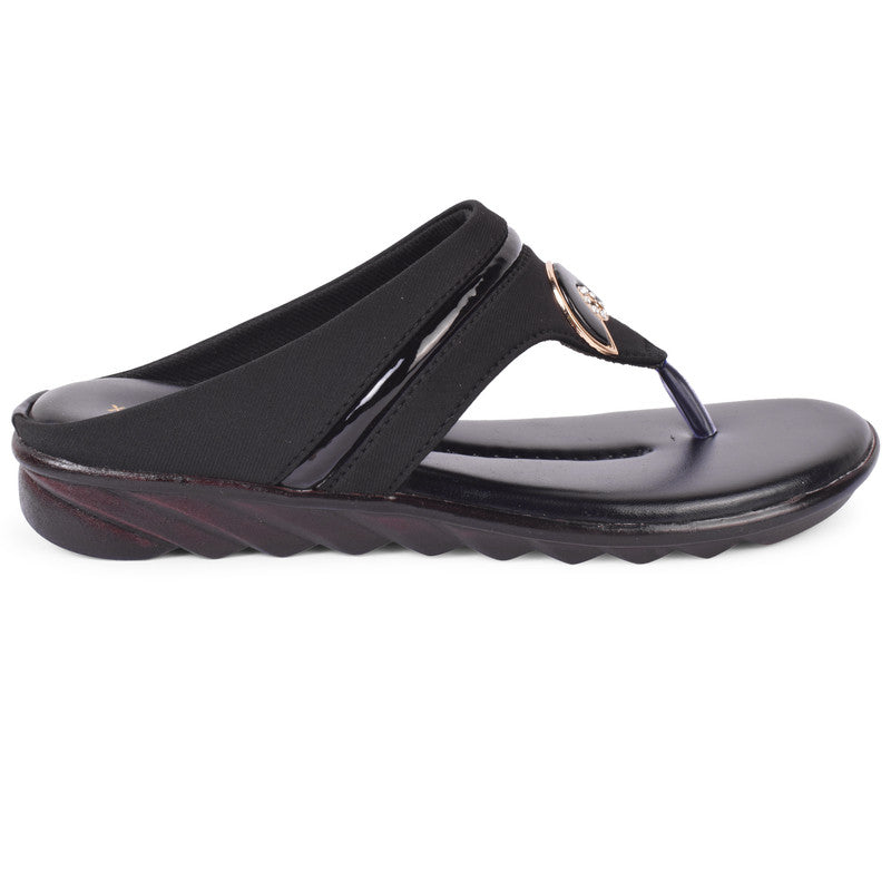 Classy & Timeless Comfortable Lycra Flat Slippers With Stylish Buckle