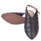 Textured Design Fashionable Back Open Ballerinas