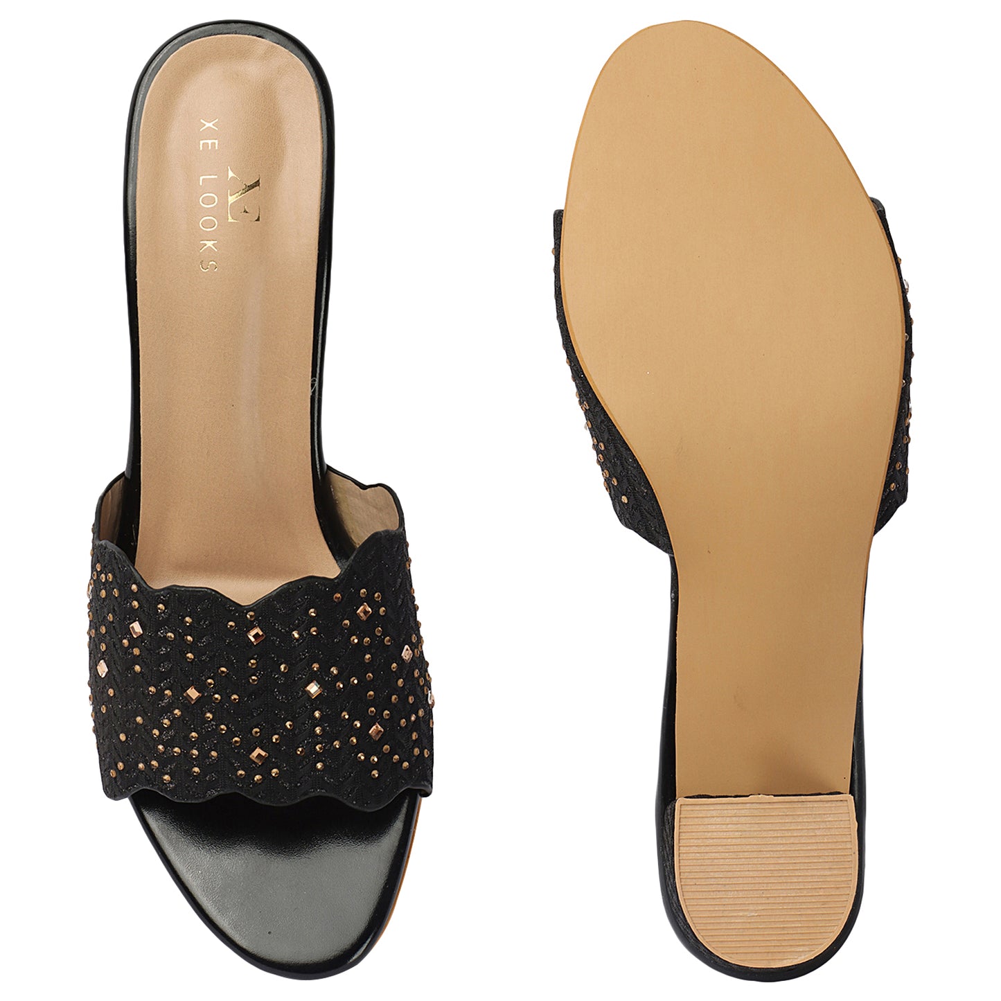 Glamorous & Graceful Comfortable Siroski Slippers With Heels