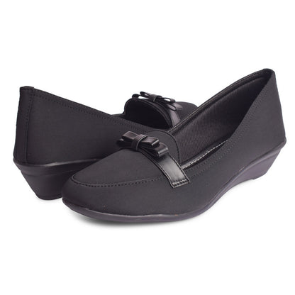 Elegant & Versatile Bow Design Wedge Heel Ballerinas