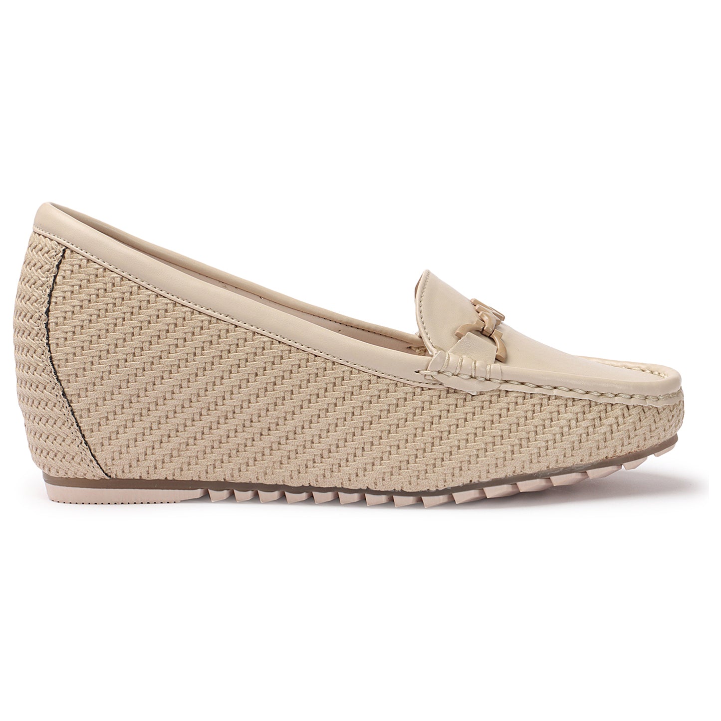 Textured Design Comfortable & Graceful Loafers With Heels