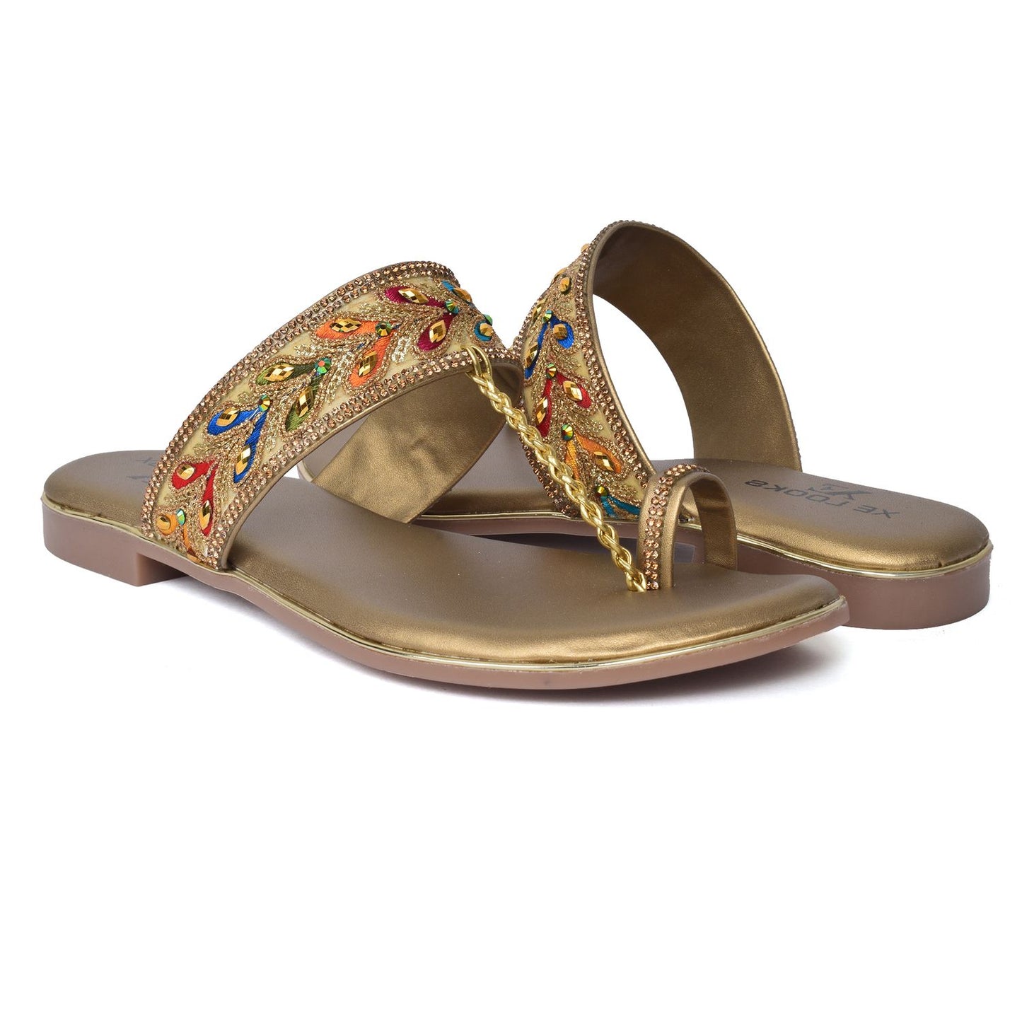 Eye-Catching Kolhapuri Embroidered Design Comfortable Slippers