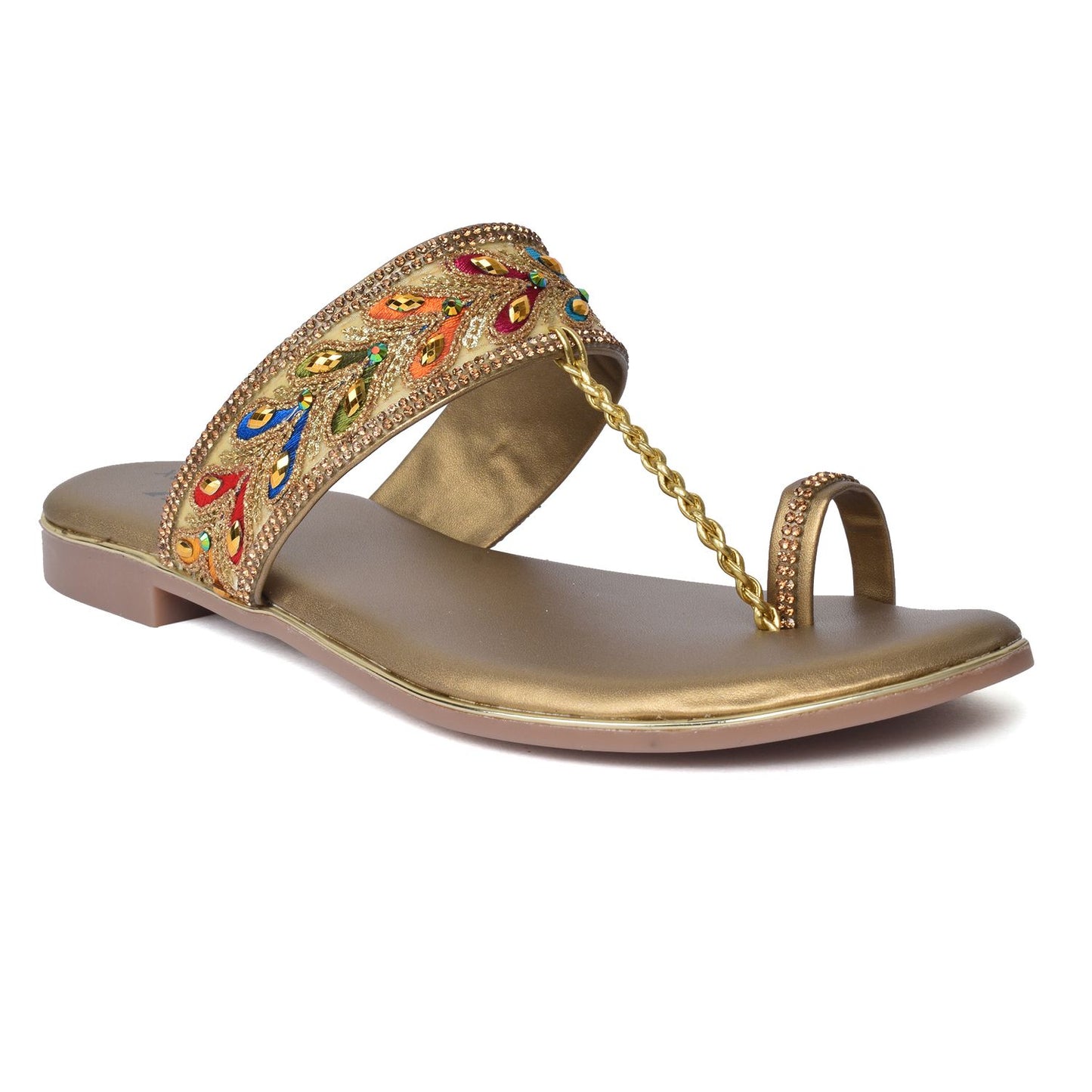 Eye-Catching Kolhapuri Embroidered Design Comfortable Slippers