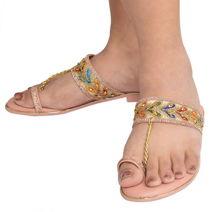 Eye-Catching Kolhapuri Embroidered Design Comfortable Slippers