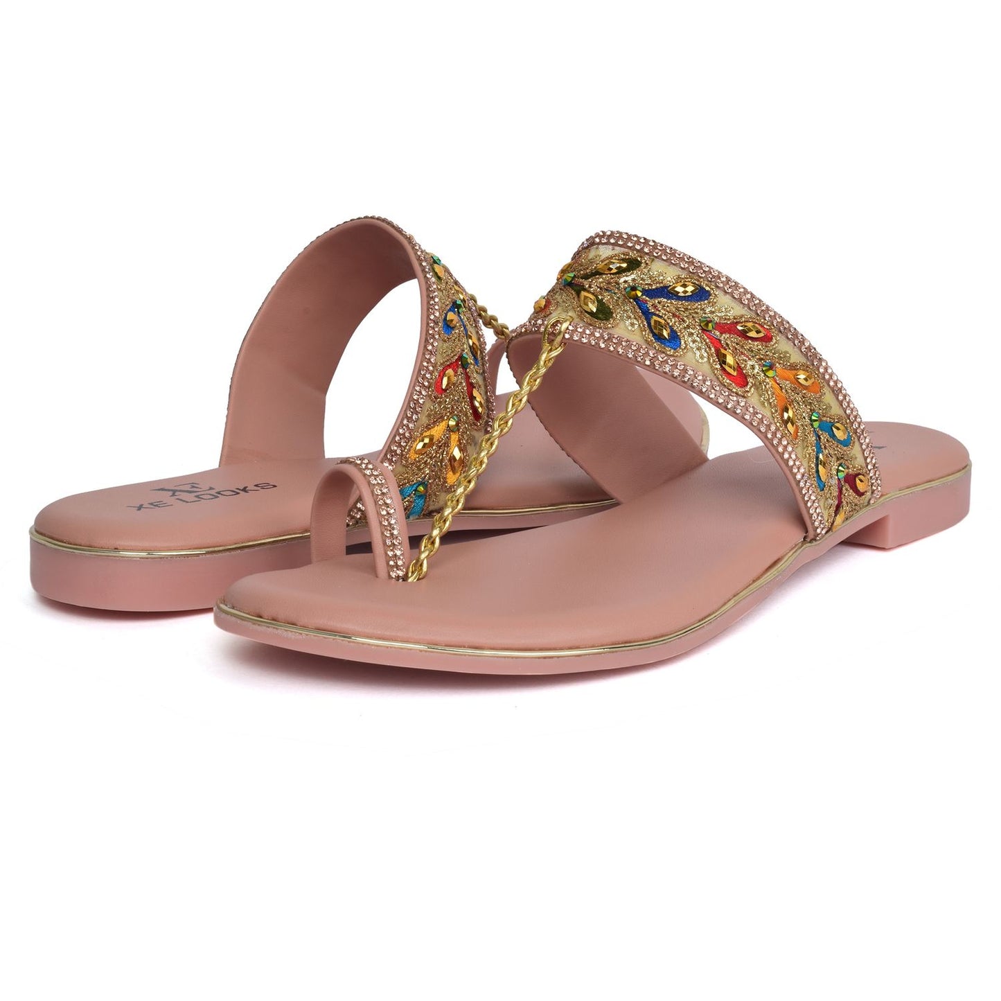 Eye-Catching Kolhapuri Embroidered Design Comfortable Slippers