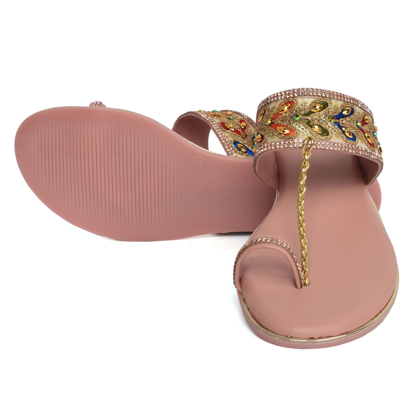 Eye-Catching Kolhapuri Embroidered Design Comfortable Slippers