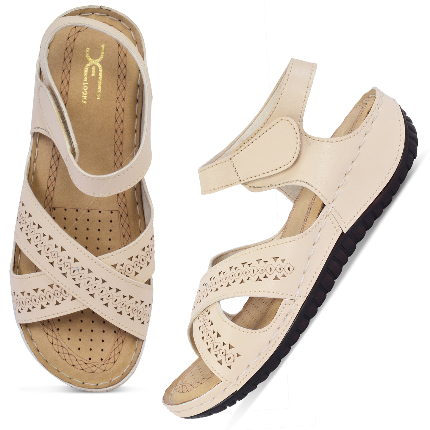 Versatile Laser Cut Cross Strap Doctor Slippers Sandals