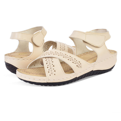 Versatile Laser Cut Cross Strap Doctor Slippers Sandals