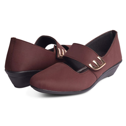 Classic & Timeless Stylish Buckle Wedge Heel Ballerinas