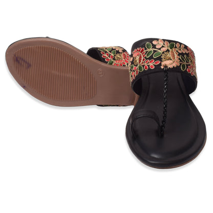 Elegant & Stunning Ethnic Embroidered Design Flat Slipper