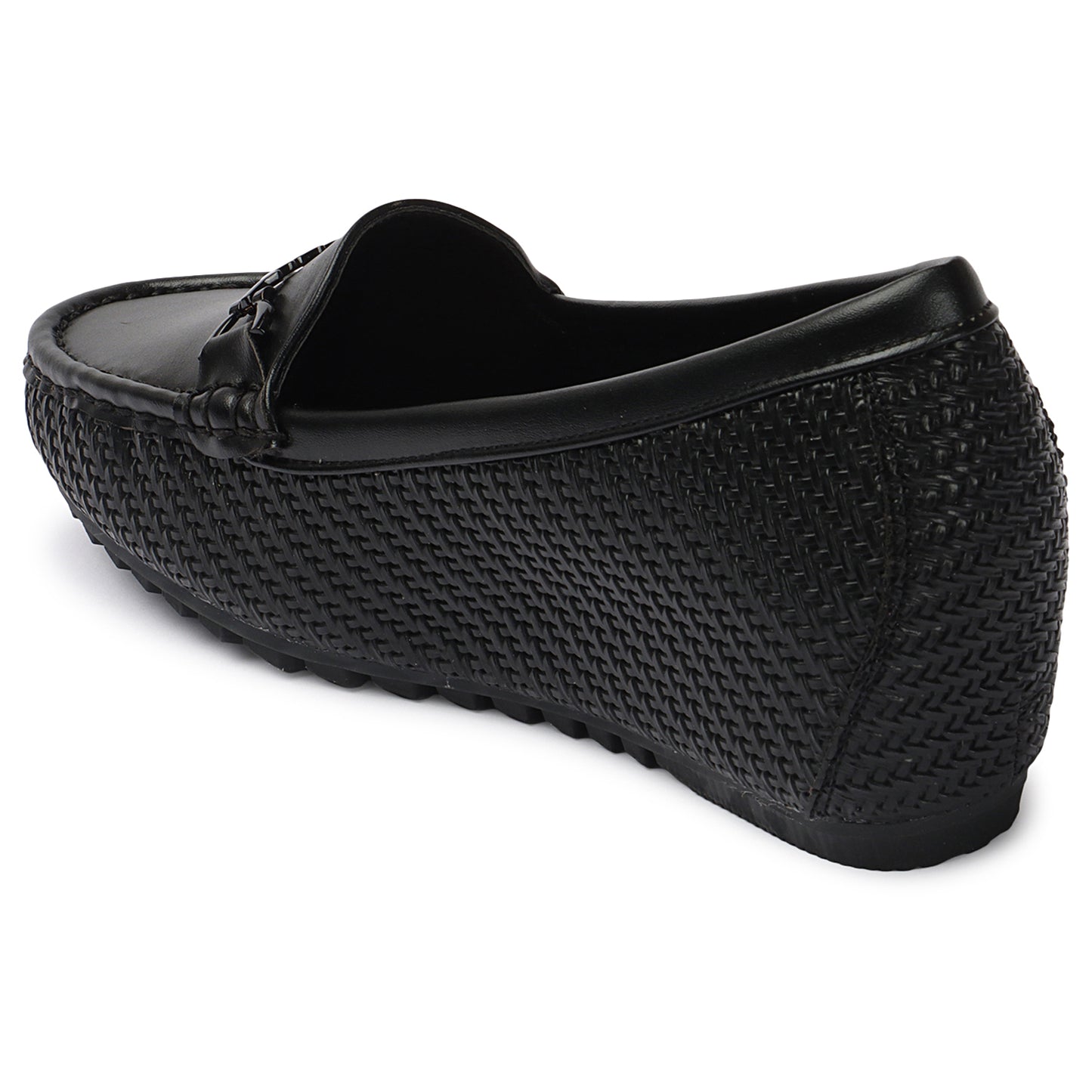 Textured Design Comfortable & Graceful Loafers With Heels