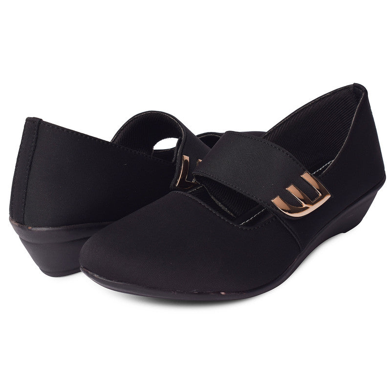 Classic & Timeless Stylish Buckle Wedge Heel Ballerinas