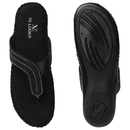 Stunning & Graceful Siroski Design Flat Doctor Slippers