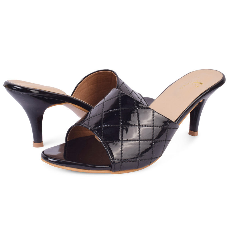 Chic & Classy Quilted Design Patent Leather Pencil Heels