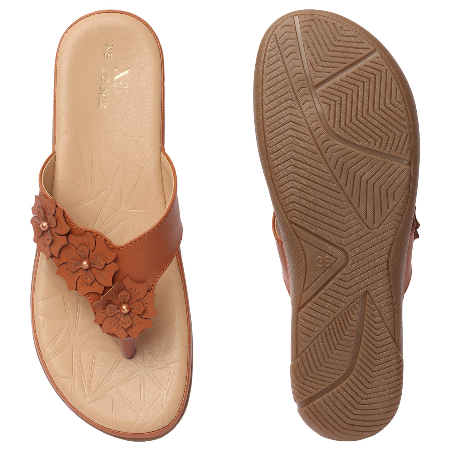 Elegant Flower Design California-Make Soft & Comfortable Flat Slippers