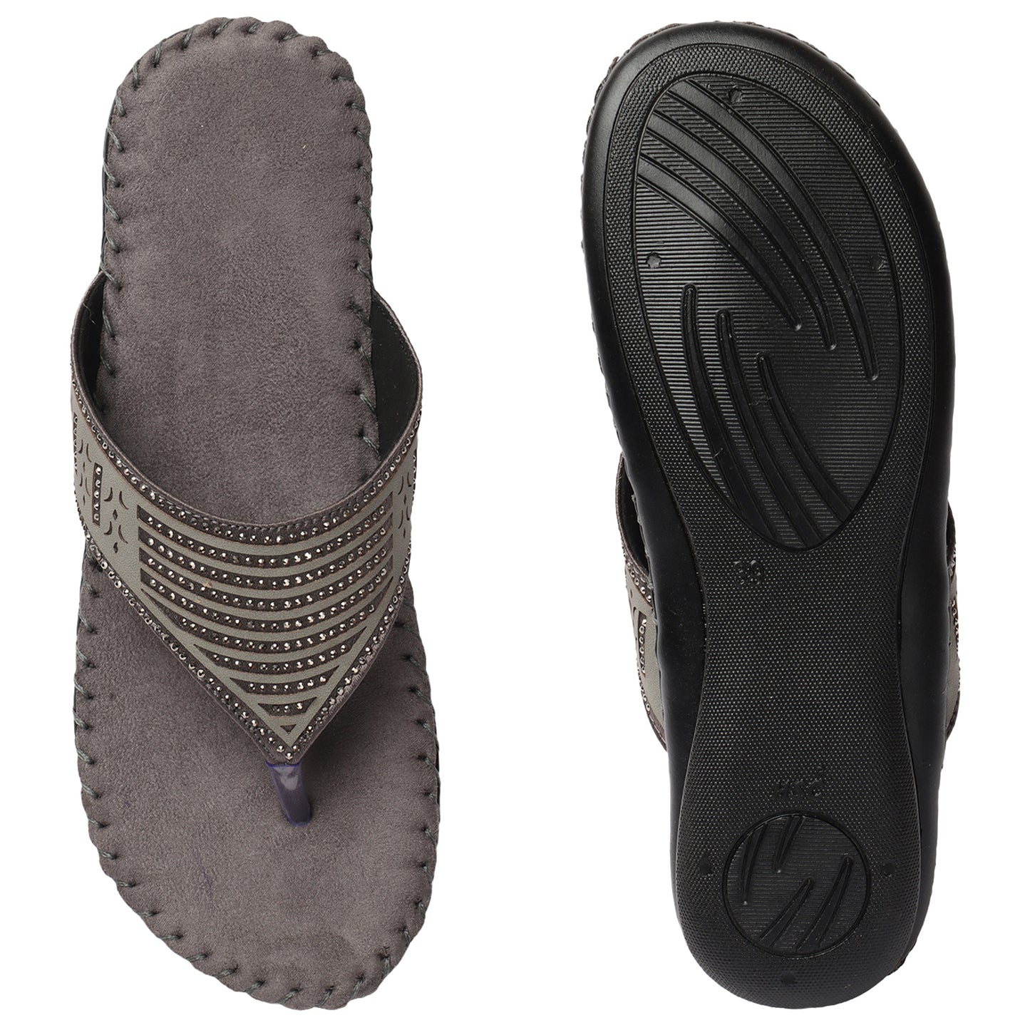 Graceful & Chic Siroski Design Comfortable Flat Doctor Slippers