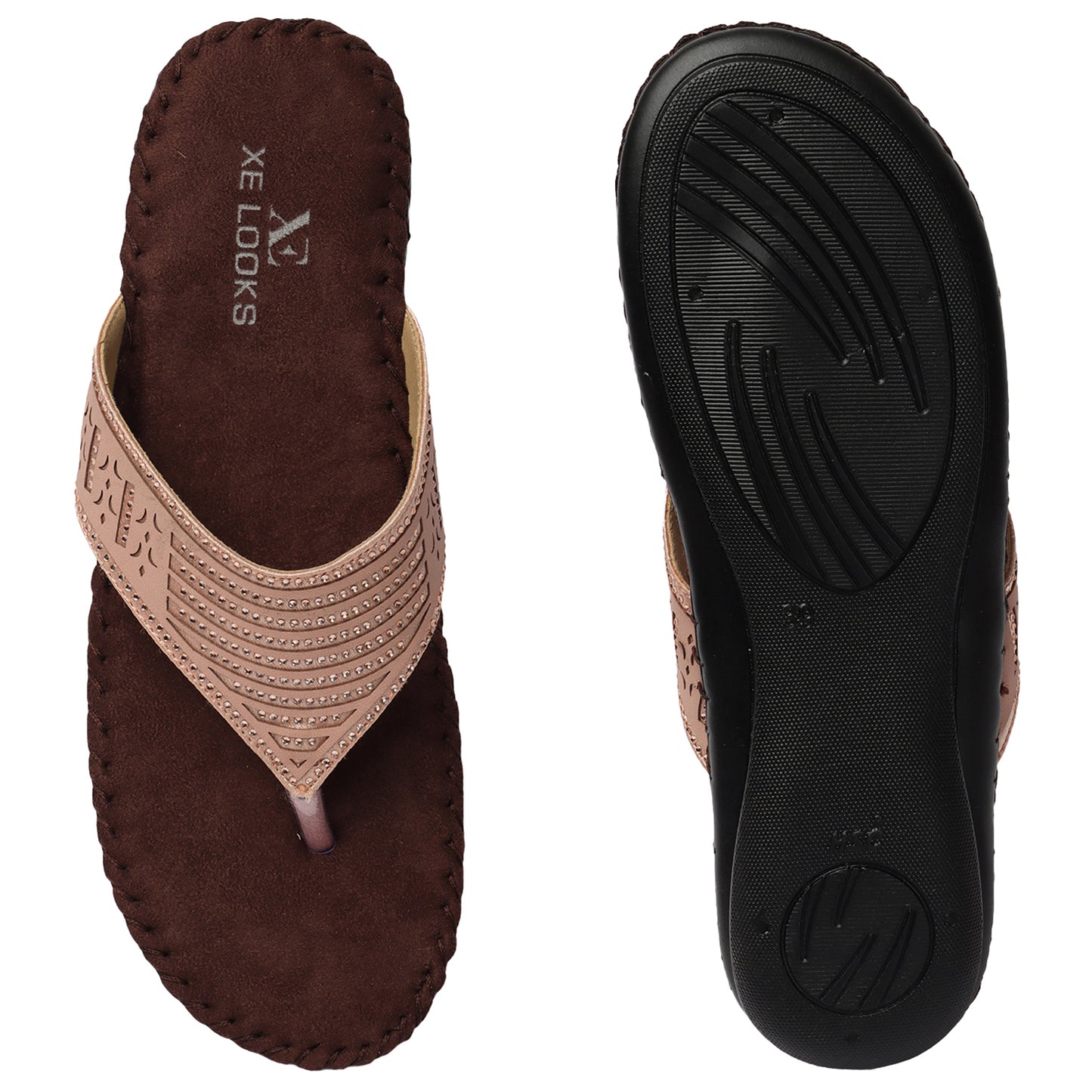 Graceful & Chic Siroski Design Comfortable Flat Doctor Slippers