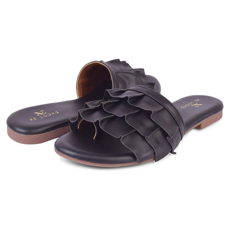 Frill Design Stylish & Lightweight Flat Slippers