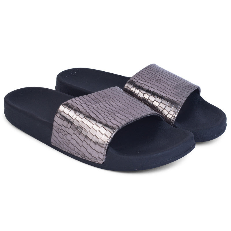 Chic & Glamorous Croco Design Comfortable Sliders