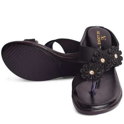 Flowery Design Versatile & Comfortable Soft Wedge Slippers