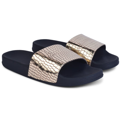 Chic & Glamorous Croco Design Comfortable Sliders