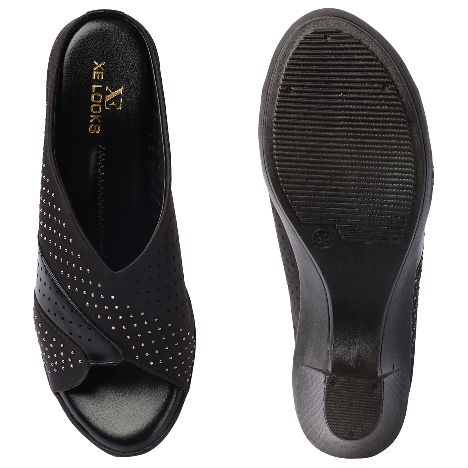 Chic Lazer Design Soft Comfortable Block Heel Slippers (3 Inches Heel)