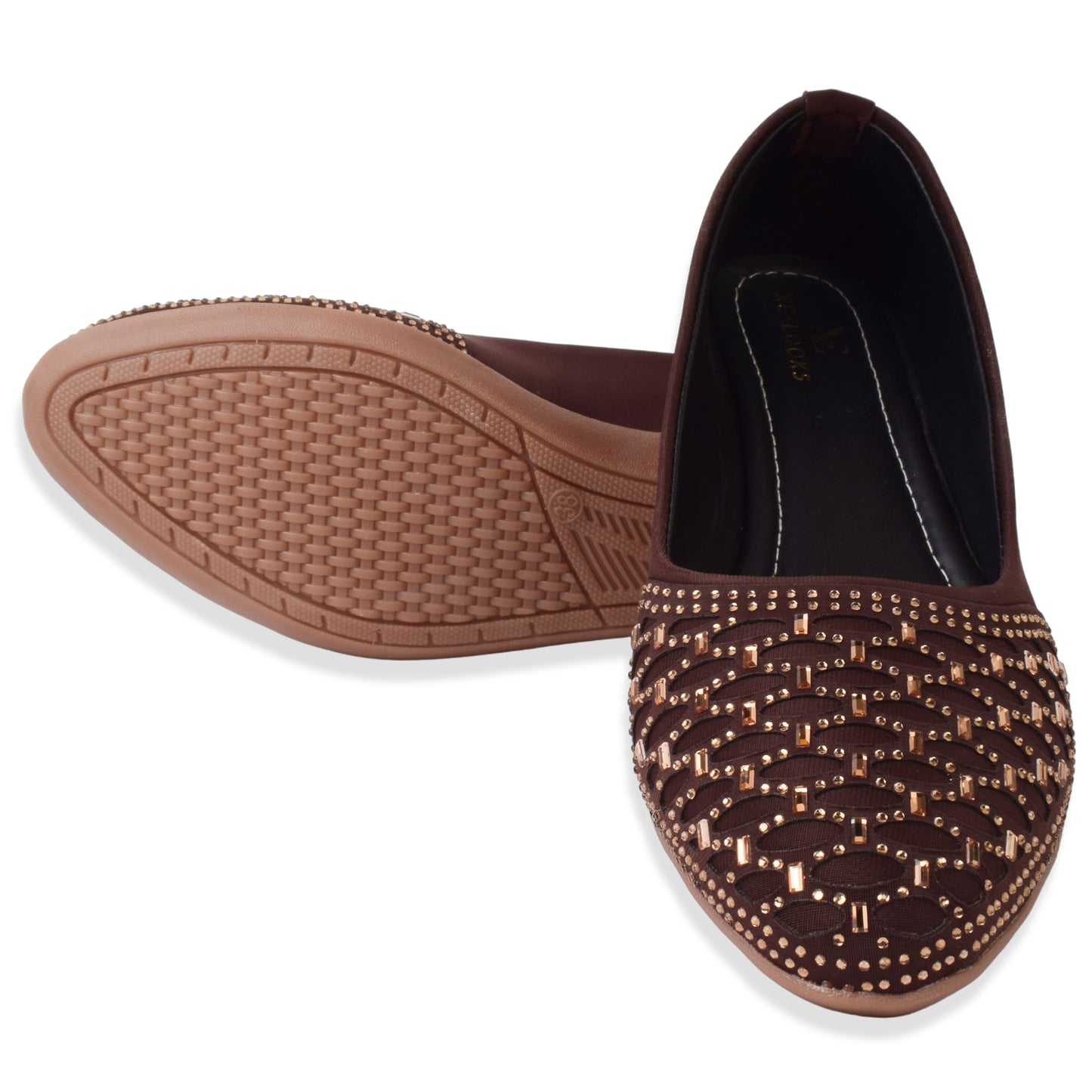 Stunning & Glamorous Siroski Design Flat Ballerinas