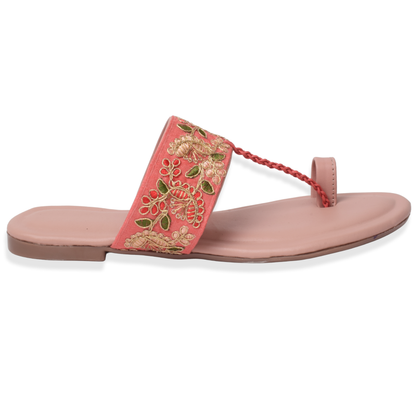 Elegant & Stunning Ethnic Embroidered Design Flat Slipper