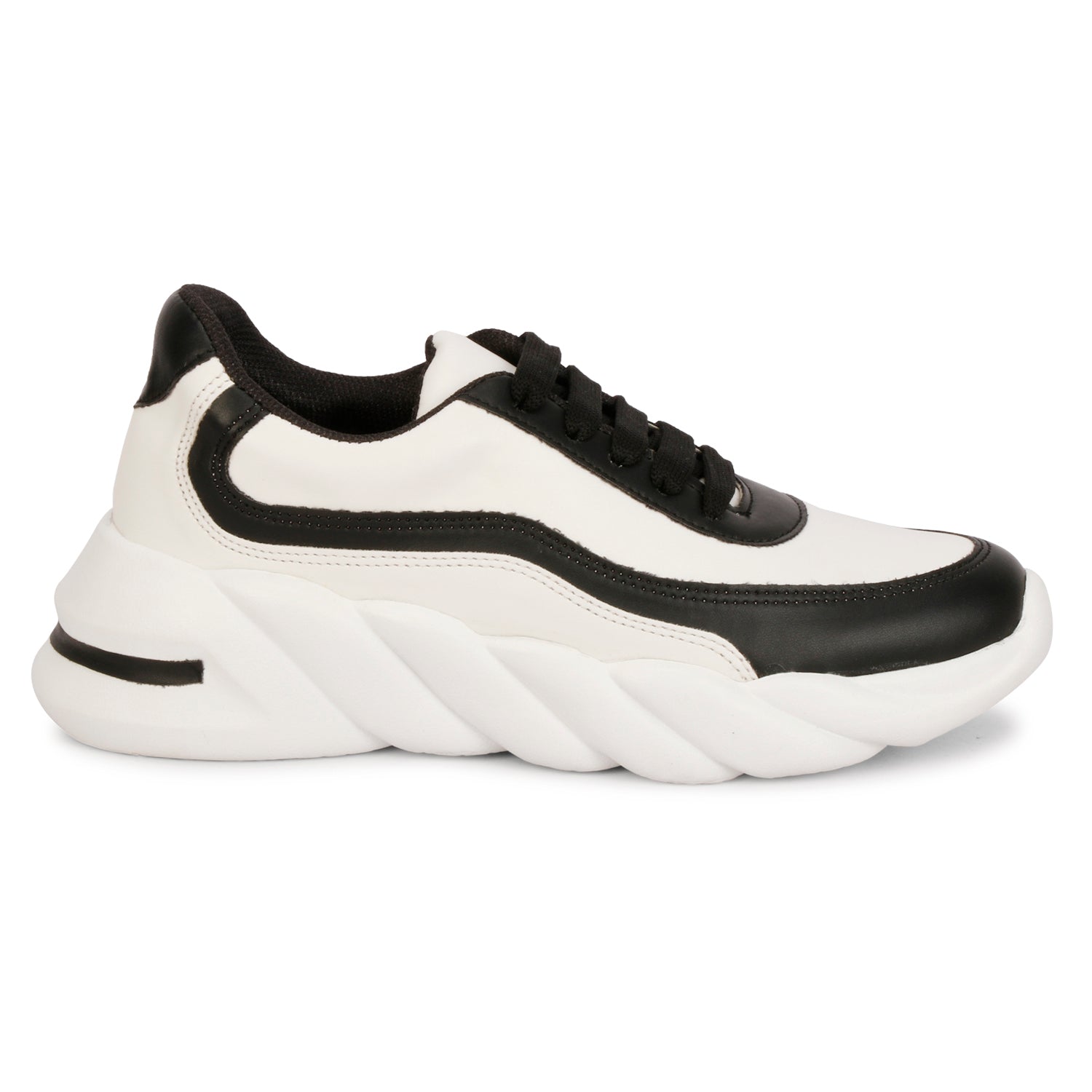 Versatile & Fashionable 100% Vegan Leather Chunky Sole Sneakers